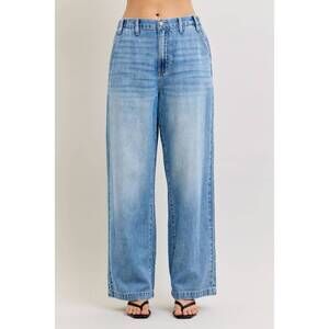 NEW JUDY BLUE featherweight baggy elasticated waist band jean in blue